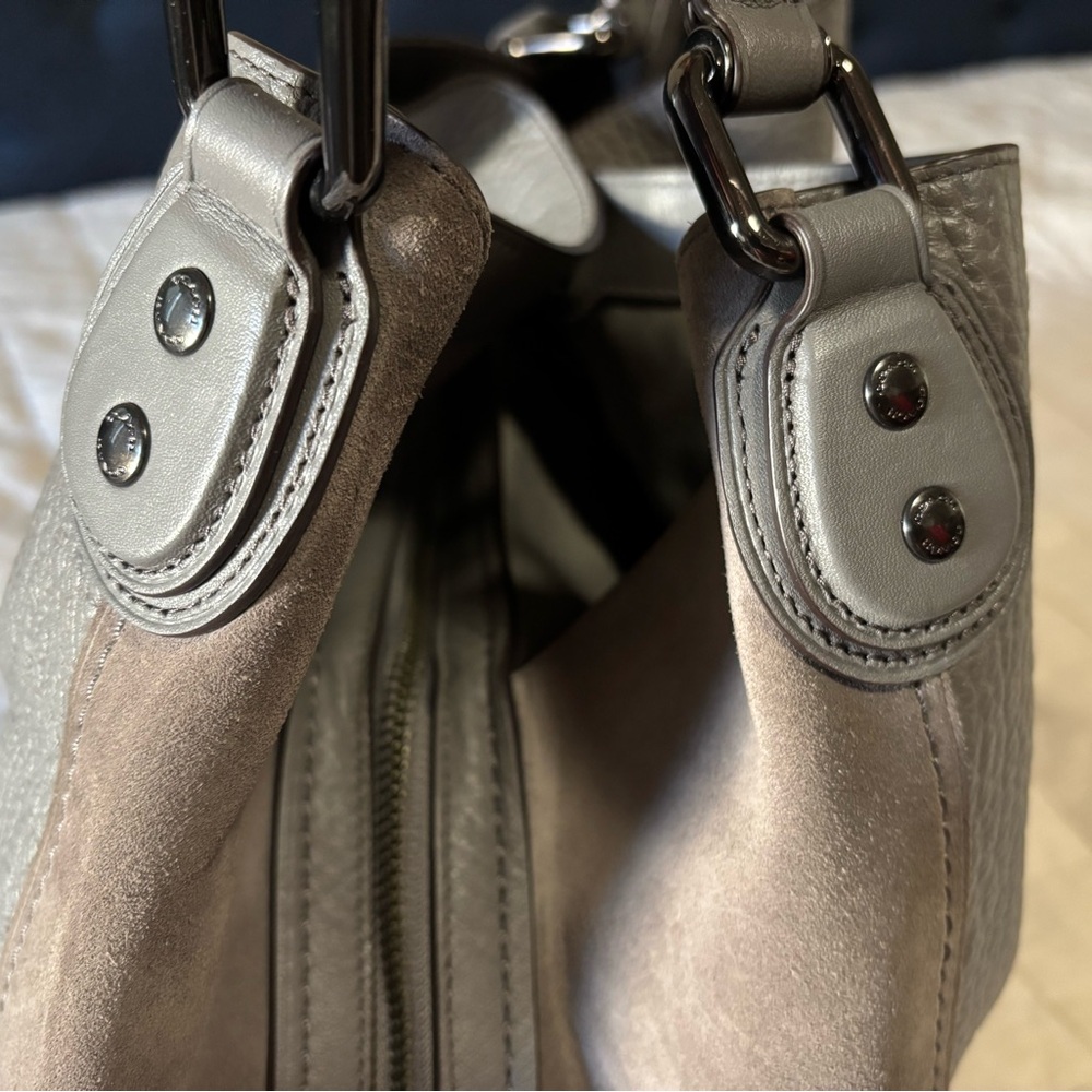 Coach Gray leather and Suede large handbag - Picture 16 of 16